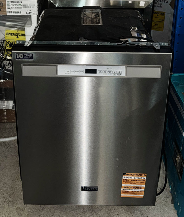 Maytag MDB4949SKZ Dishwasher, 24 inch Exterior Width, 50 dB Decibel Level, Full Console, Stainless Interior, 5 Wash Cycles, 14 Capacity (Place Settings), Hard Food Disposal, 2 Loading Racks, Stainless Steel colour