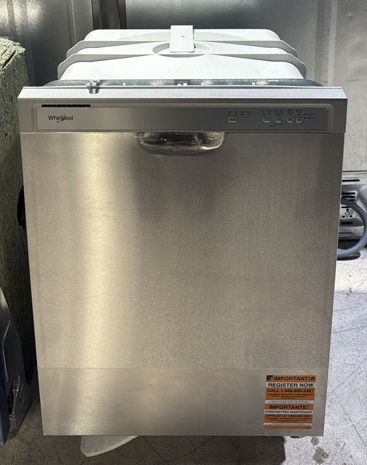 Whirlpool WDF341PAPM Dishwasher, 24 inch Exterior Width, 57 dB Decibel Level, Full Console, Plastic Interior, 4 Wash Cycles, 12 Capacity (Place Settings), 2 Loading Racks, Stainless Steel colour