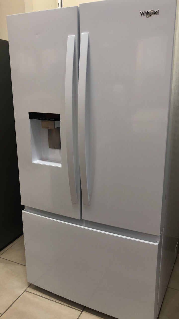 Whirlpool WRFF3536SW French Door Refrigerator, 36 inch Width, 30 cu. ft. Capacity, Water Dispenser (Exterior), Ice Dispenser (Thru Door), ENERGY STAR Certified, White colour