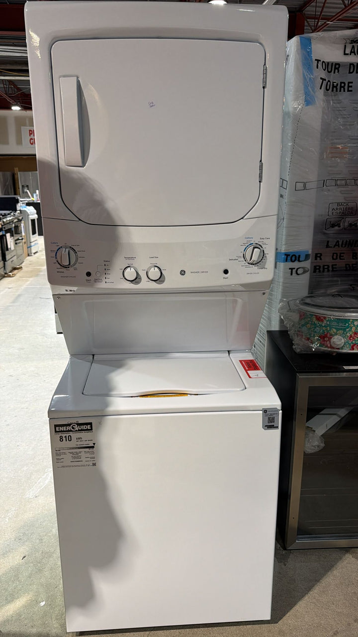 GE 4.4 Cu. Ft. Electric Washer & 5.9 Cu. Ft. Dryer Laundry Centre (GUD27ESMMWW) - White