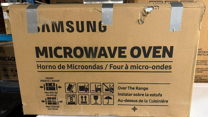 Samsung ME17R7011ES - ME17R7011ES/AC Over the Range Microwave, 30 inch Exterior Width, 1.7 cu. ft. Capacity, 300 CFM, 1,000 W Watts, Halogen , Stainless Steel colour