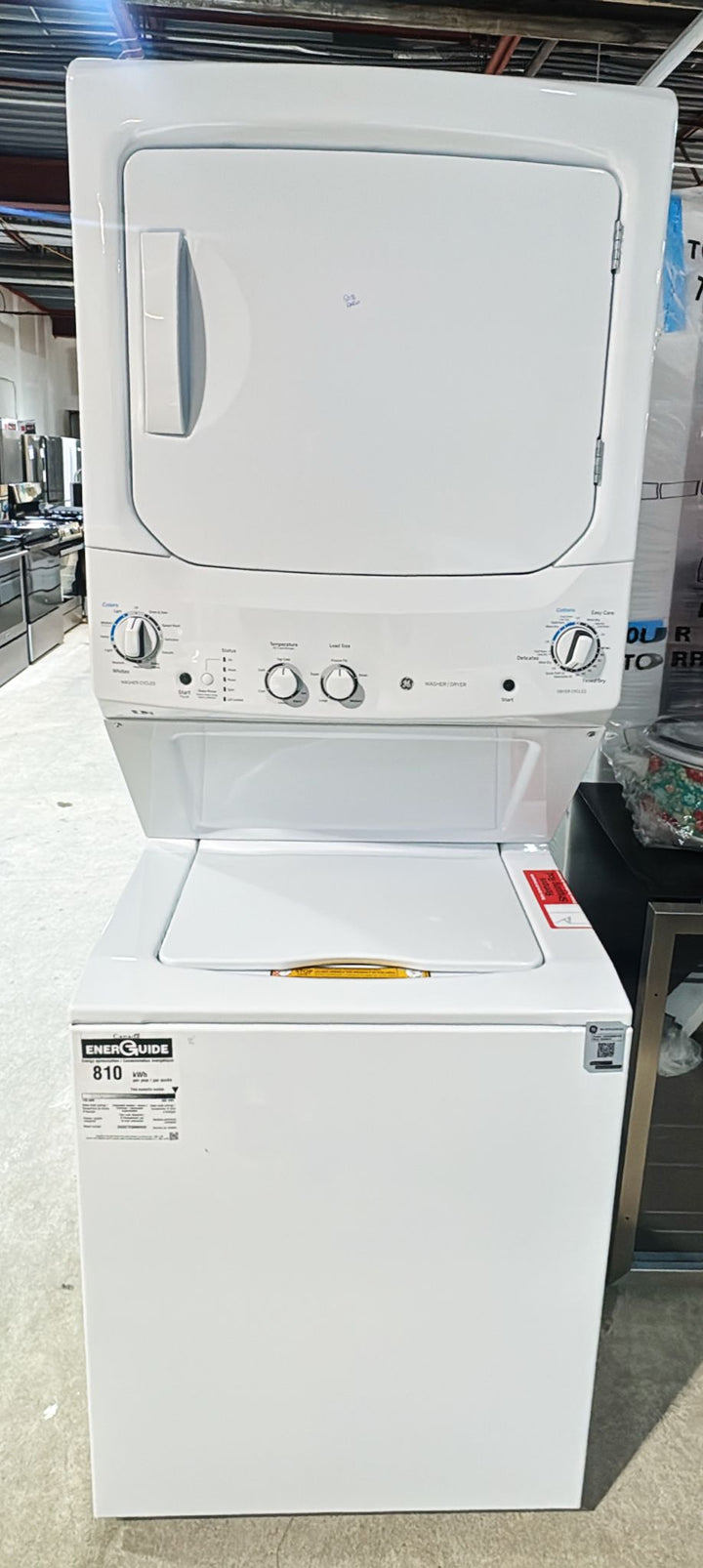 Electric Unitized Spacemaker 4.4Cu. Ft. (IEC) Washer / 5.9 Cu. Ft. Dryer White GE - gud27esm1ww