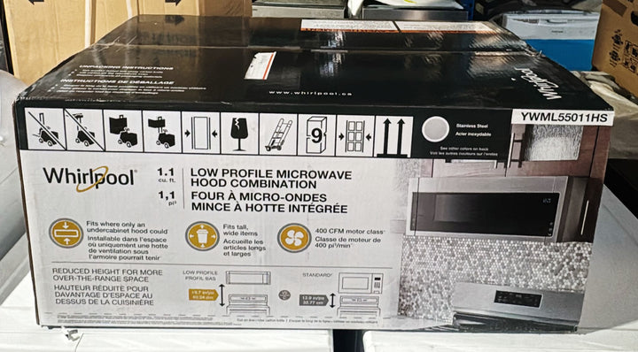 Whirlpool 1.1 cu. ft. Low Profile Microwave Hood Combination YWML55011HS