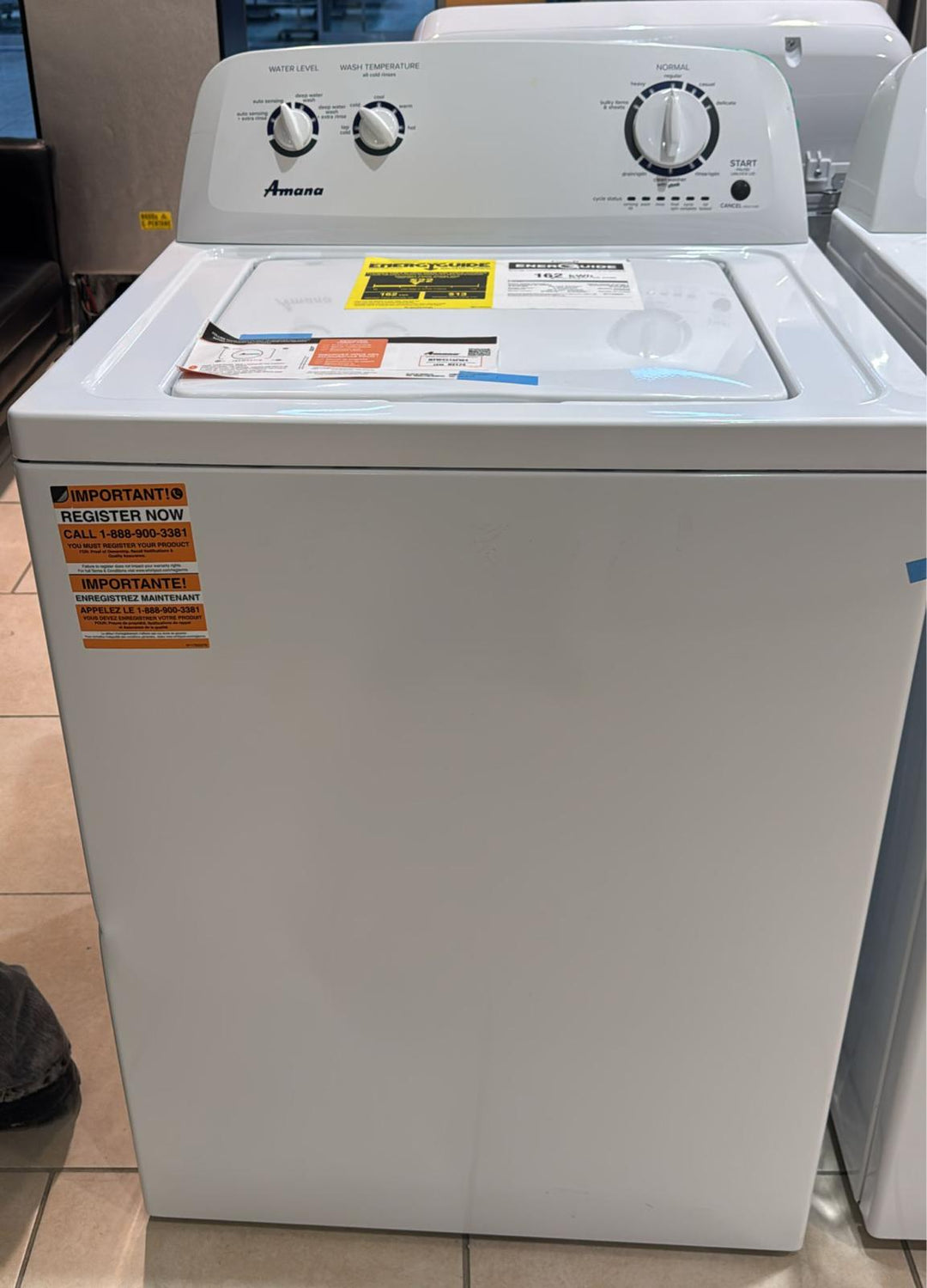 Amana 3.5 cu. ft. Top-Load Washer with Dual Action Agitator in White (NTW4516FW)