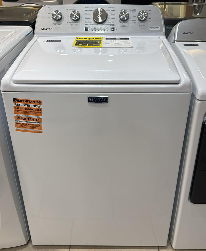 Maytag MVW5035MW Top Load Washer, 28 inch Width, 5.2 cu. ft. Washer Capacity, 770 RPM Washer Spin Speed, 11 Wash Cycles, 5 Temperature Settings, White colour Contains Agitator, Water Faucet