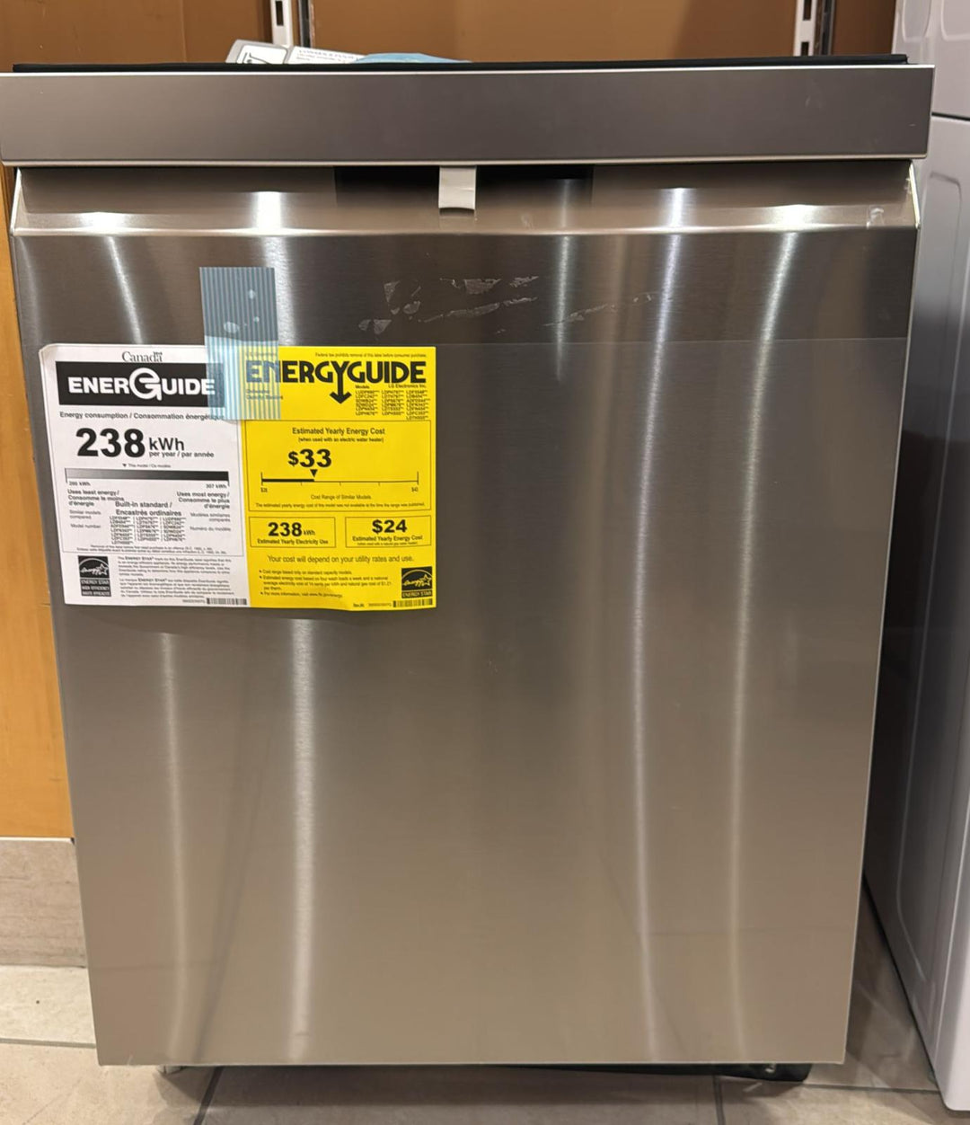 LG Electronics LDPH7972S 24-inch Top Control Smart Dishwasher in Smudgeproof Stainless Steel with One Hour Wash & Dynamic Heat Dry TrueSteam® Cleaning, Adjustable 3rd Rack, 42 dBA - ENERGY STAR®