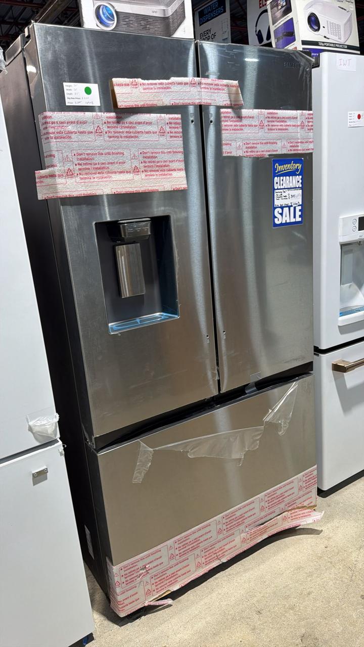 Samsung RF32CG5400SRAA French Door Refrigerator, 36 inch Width, 31 cu. ft. Capacity, Water Dispenser (Exterior), Ice Dispenser (Freezer Located), ENERGY STAR Certified, Stainless Steel colour Dual Ice Maker