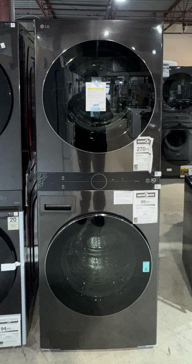 LG WKHC252HBA Laundry Center, AI DD, TurboWash 360, Washtower, Ventless - Heat Pump, Black Stainless Steel colour