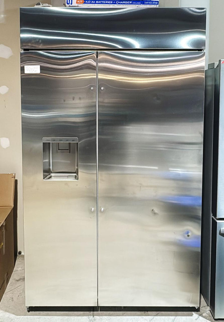 Monogram ZISS480DNSS Side by Side Built In Refrigerator, 48 inch Width, Counter Depth, 28.8 cu. ft. Capacity, Water Dispenser (Exterior), Ice Dispenser (Freezer Located), Stainless Steel colour