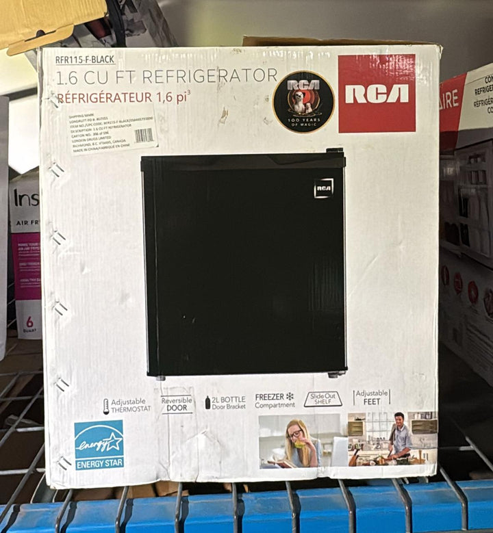 RFR115 RCA 1.6 Cubic Foot Fridge Black