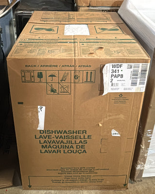 Whirlpool WDF341PAPB Dishwasher, 24 inch Exterior Width, 57 dB Decibel Level, Full Console, Plastic Interior, 4 Wash Cycles, 12 Capacity (Place Settings), 2 Loading Racks, Black colour