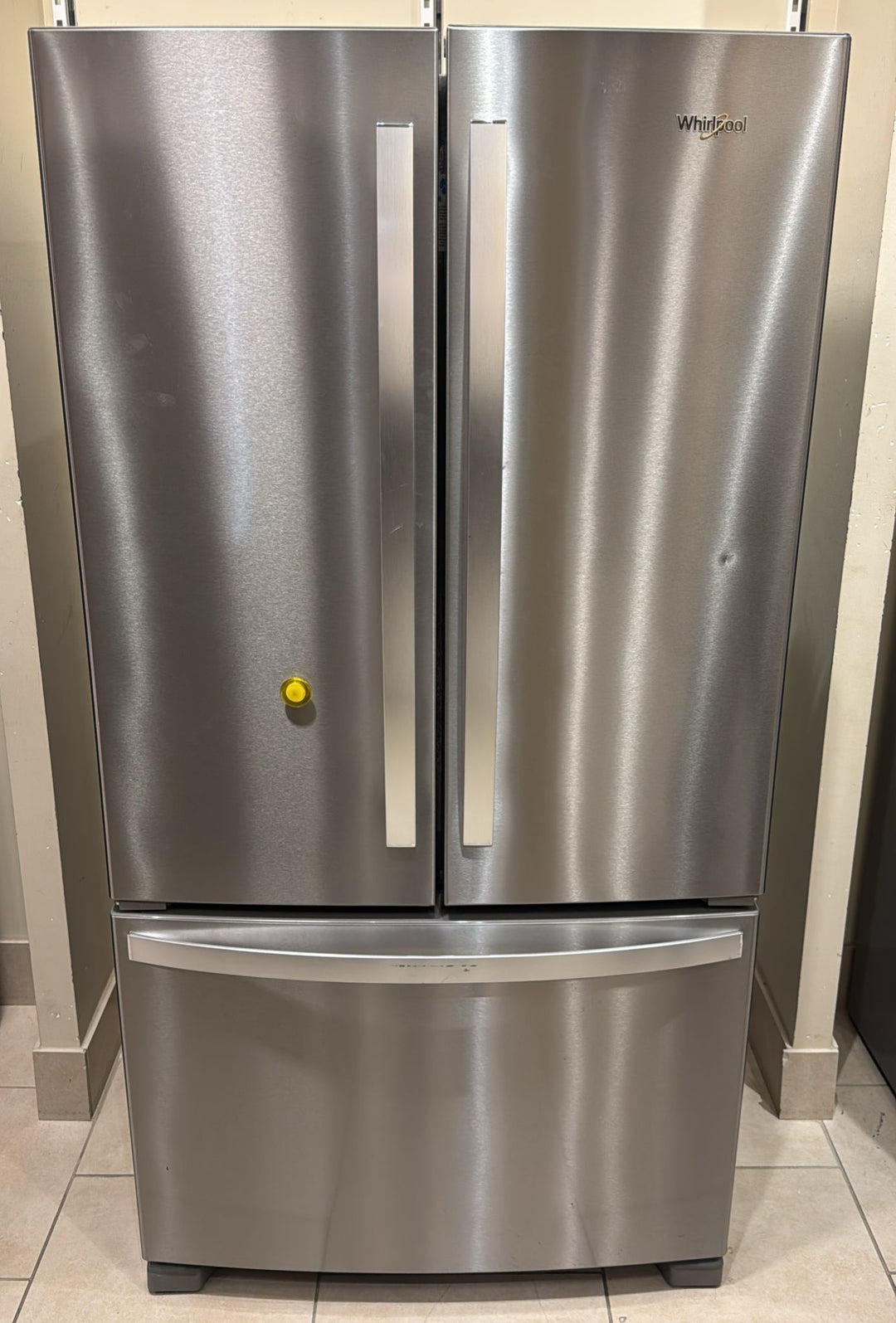 Whirlpool WRF540CWHZ Counter Depth French Door Refrigerator, 36 inch Width, ENERGY STAR Certified, 20 cu. ft. Capacity, Counter Depth, Water Dispenser (Interior), Ice Dispenser (Freezer Located), Stainless Steel colour