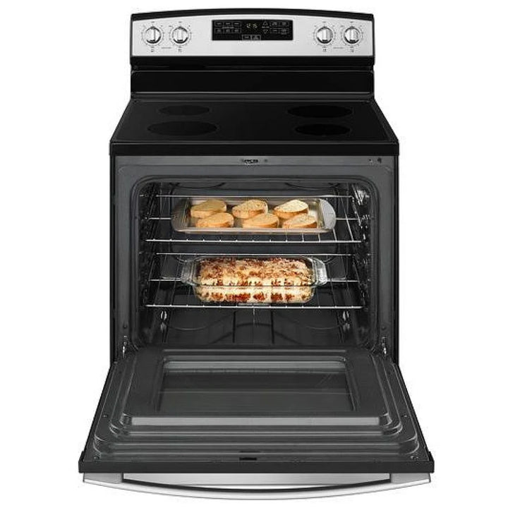 Amana Electric Range, 30" Exterior Width, 4 Burners, 4.8 cu. ft. Capacity, Storage Drawer, 1 Ovens, White (YAER6303MFW)