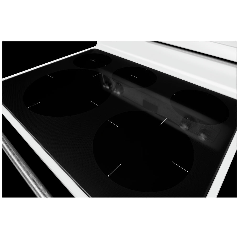 KitchenAid YKFEG500EWH Range, 30 inch Exterior Width, Electric, Self Clean, Convection, 5 Burners, 6.4 cu. ft. Capacity, Storage Drawer, 1 Ovens, White colour True European Convection