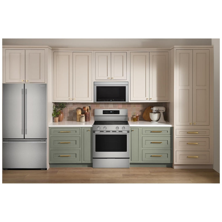 KitchenAid YKFES530SPS Electric Range, 5.3 cu. ft. Capacity, 30 inch Exterior Width, True Convection, 5 Burners, Storage Drawer, Air Fry, Manual Clean, 3,000 W Highest Element, FingerPrint Resistant Stainless Steel colour, Even-Heat™, PrintShield™ Finish