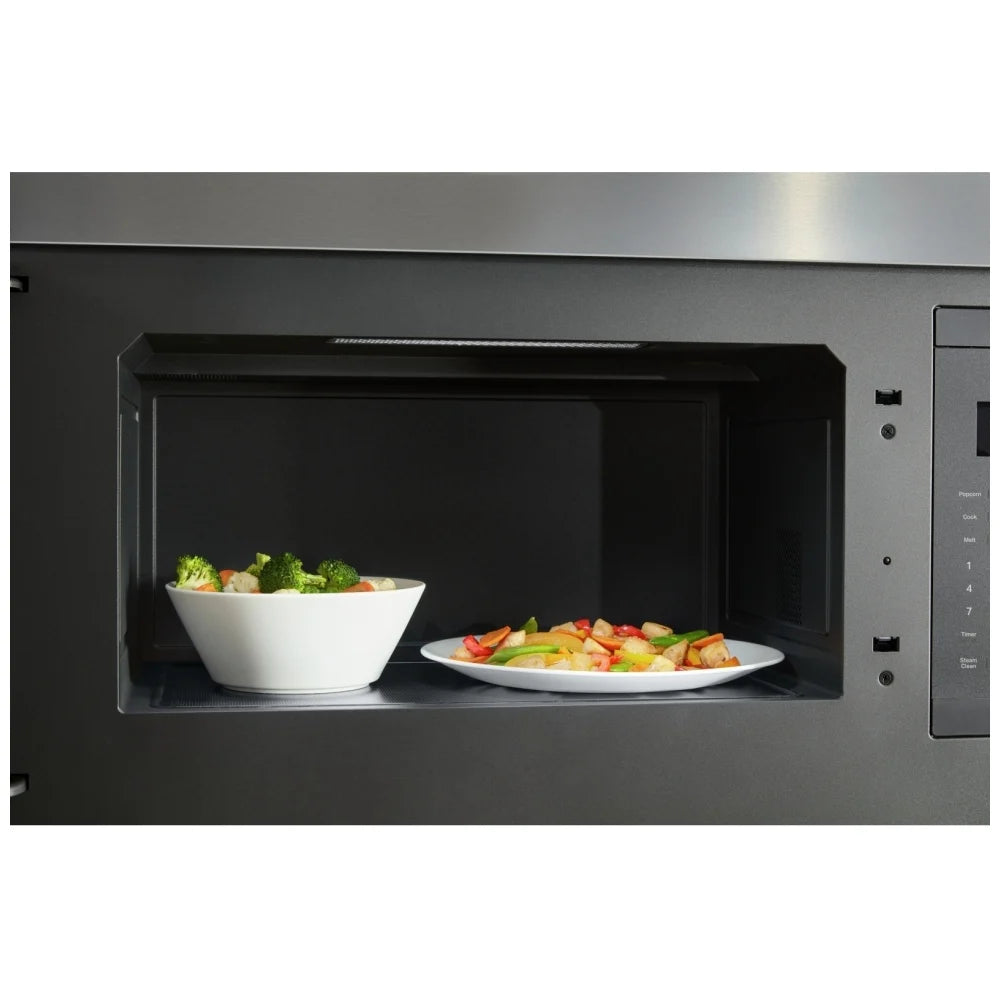 KitchenAid YKMMF330PPS Over the Range Microwave, 30 inch Exterior Width, 1.1 cu. ft. Capacity, 400 CFM, 1,000 W Watts, LED, Stainless Steel colour Flush Mount, Keep Warm, Steam Cook