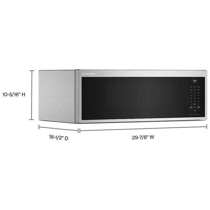 KitchenAid YKMML550RPS Over the Range Microwave, 30 inch Exterior Width, 1.1 cu. ft. Capacity, 600 CFM, 900 W Watts, LED, Stainless Steel colour