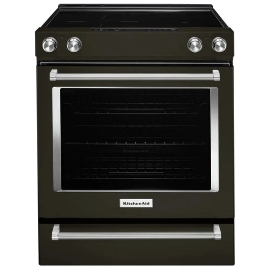KitchenAid YKSEG700EBS Electric Range, 6.4 cu. ft. Capacity, 30 inch Exterior Width, True Convection, Storage Drawer, Self Clean, 3,200 Watts Highest Burner Element, Black Stainless Steel colour, EasyConvect™ True European Convection