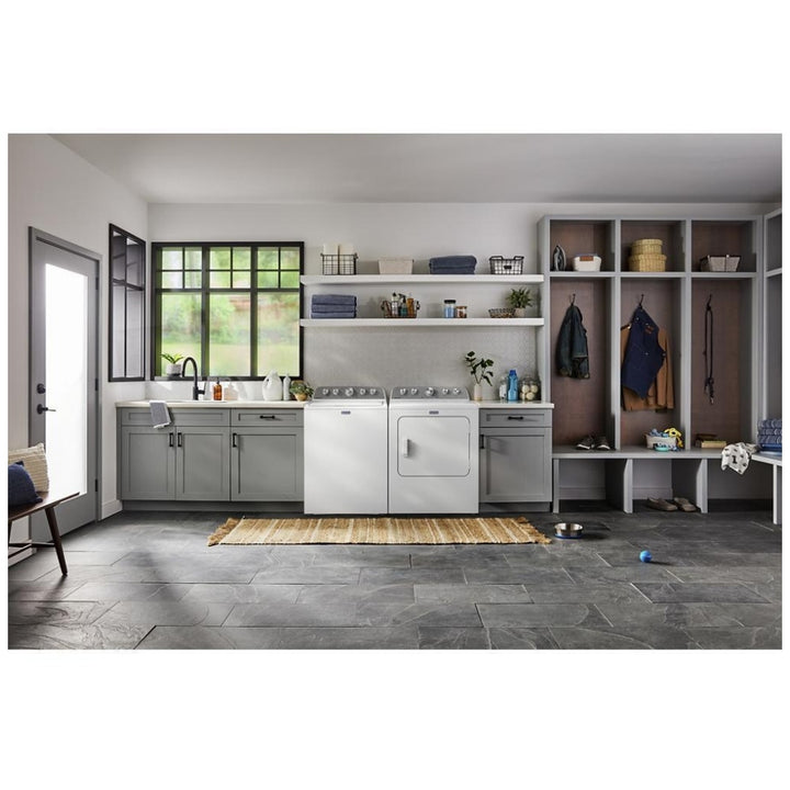 Maytag YMED5605RW Electric Dryer, 7.0 cu. ft. Dryer Capacity, 10 Dry Cycles, Steam Clean, 4 Temperature Settings, Vented, White colour