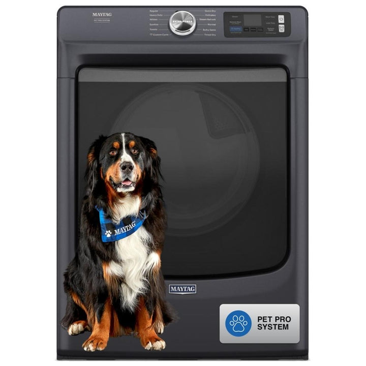 Maytag YMED7020RF Electric Dryer, 7.3 cu. ft. Dryer Capacity, 12 Dry Cycles, Steam Clean, 4 Temperature Settings, Vented, Stackable, Wifi Enabled, Midnight Steel colour