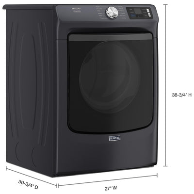 Maytag YMED7020RF Electric Dryer, 7.3 cu. ft. Dryer Capacity, 12 Dry Cycles, Steam Clean, 4 Temperature Settings, Vented, Stackable, Wifi Enabled, Midnight Steel colour