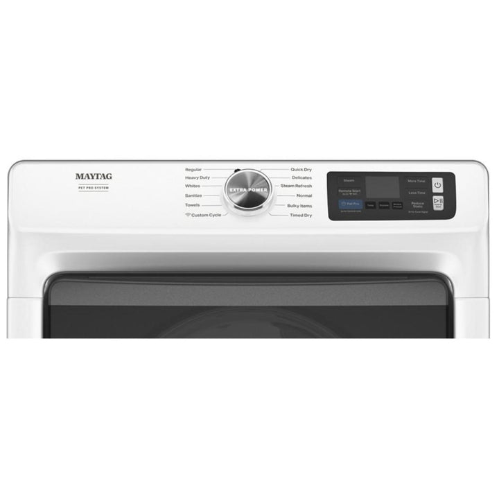Maytag YMED7020RW Electric Dryer, 7.3 cu. ft. Dryer Capacity, 12 Dry Cycles, Steam Clean, 4 Temperature Settings, Vented, Stackable, Wifi Enabled, White colour