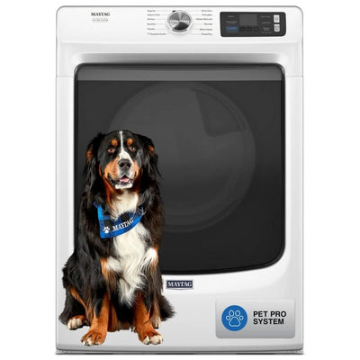 Maytag YMED7020RW Electric Dryer, 7.3 cu. ft. Dryer Capacity, 12 Dry Cycles, Steam Clean, 4 Temperature Settings, Vented, Stackable, Wifi Enabled, White colour