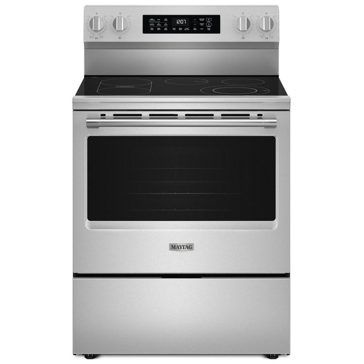 Maytag YMFES7030SZ Electric Range, 5.3 cu. ft. Capacity, 30 inch Exterior Width, Convection, 5 Burners, Storage Drawer, Air Fry, Self Clean, 3,000 W Highest Element, FingerPrint Resistant