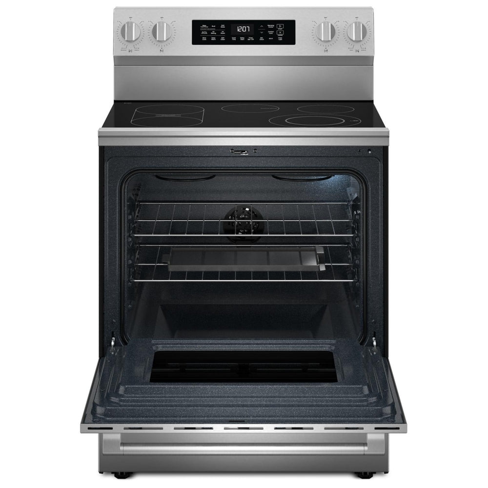 Maytag YMFES7030SZ Electric Range, 5.3 cu. ft. Capacity, 30 inch Exterior Width, Convection, 5 Burners, Storage Drawer, Air Fry, Self Clean, 3,000 W Highest Element, FingerPrint Resistant