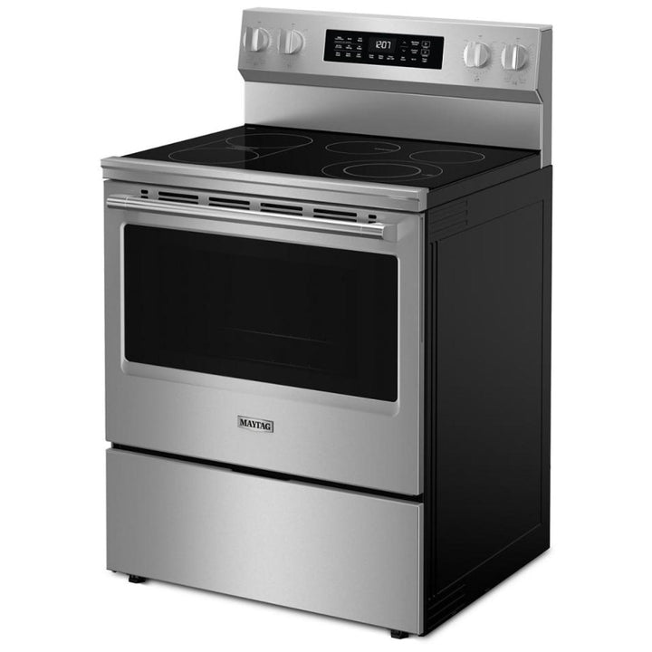 Maytag YMFES7030SZ Electric Range, 5.3 cu. ft. Capacity, 30 inch Exterior Width, Convection, 5 Burners, Storage Drawer, Air Fry, Self Clean, 3,000 W Highest Element, FingerPrint Resistant
