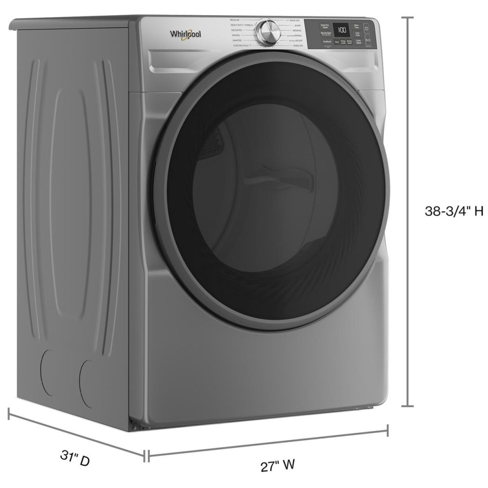 Whirlpool YWED5720RR Electric Dryer, 7.4 cu. ft. Dryer Capacity, 12 Dry Cycles, Vented, Stackable, Wifi Enabled