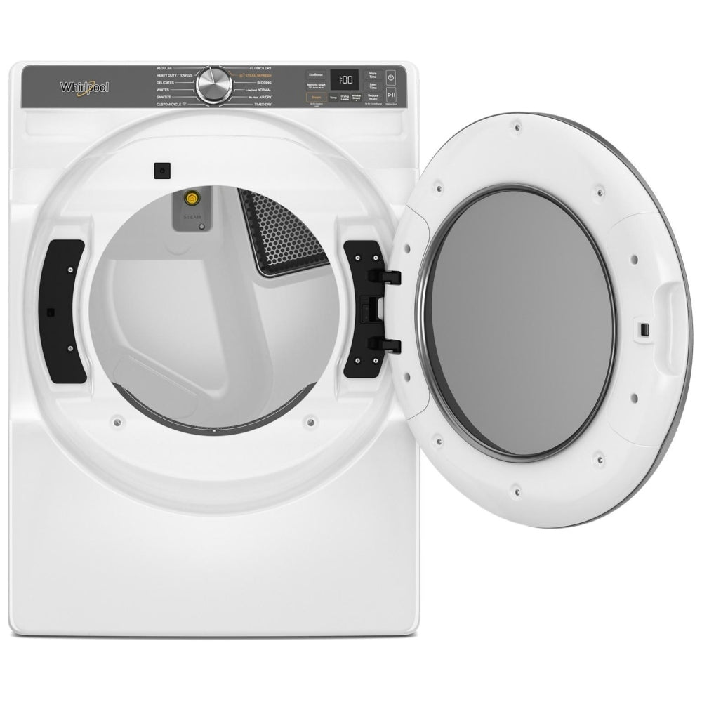Whirlpool YWED6720RW Electric Dryer, 7.4 cu. ft. Dryer Capacity, 37 Dry Cycles, Steam Clean, 5 Temperature Settings, Vented, Stackable, Wifi Enabled, White colour
