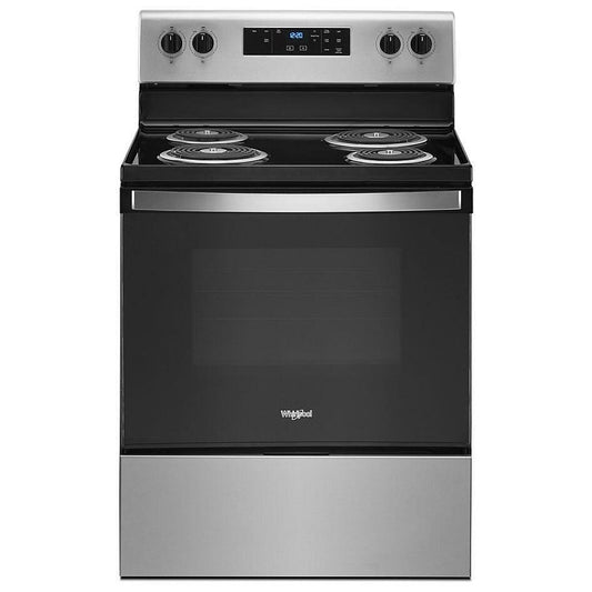 Whirlpool YWFC315S0JS Electric Range, 4.8 cu. ft. Capacity, 30 inch Exterior Width, 4 Burners, Storage Drawer, Self Clean, 2,400 Watts Highest Burner Element, Stainless Steel color
