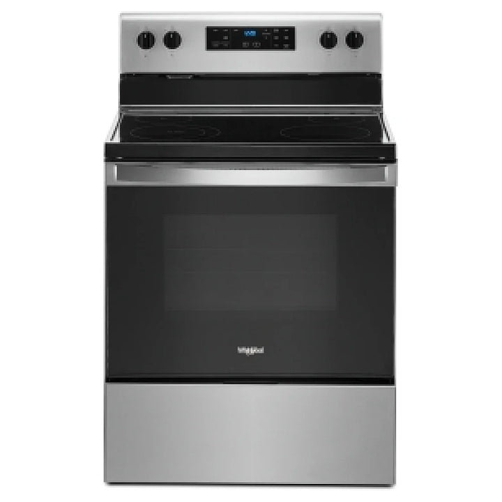 Whirlpool YWFE515S0JS Electric Range, 5.3 cu. ft. Capacity, 30 inch Exterior Width, 4 Burners, Storage Drawer, Self Clean, 3,000 W Highest Element, Stainless Steel colour