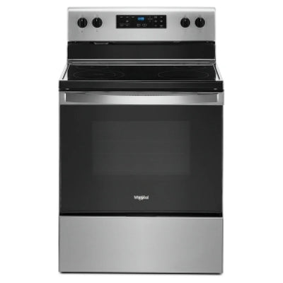 Whirlpool YWFE515S0JS Electric Range, 5.3 cu. ft. Capacity, 30 inch Exterior Width, 4 Burners, Storage Drawer, Self Clean, 3,000 W Highest Element, Stainless Steel colour