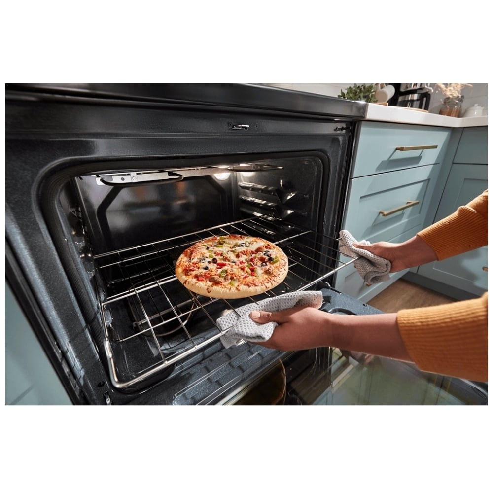 Whirlpool YWFES3330RZ Electric Range, 5.3 cu. ft. Capacity, 30 inch Exterior Width, 5 Burners, Storage Drawer, 3,000 Watts Highest Burner Element, Stainless Steel color