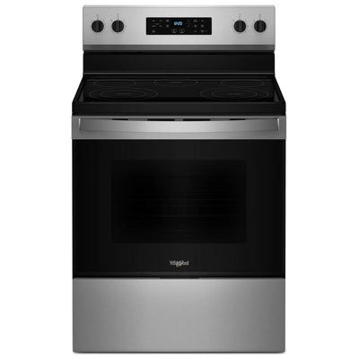 Whirlpool YWFES3330RZ Electric Range, 5.3 cu. ft. Capacity, 30 inch Exterior Width, 5 Burners, Storage Drawer, Steam Clean, 3,000 W Highest Element, Fingerprint Resistant Stainless Steel colour, FlexHeat™ Elements