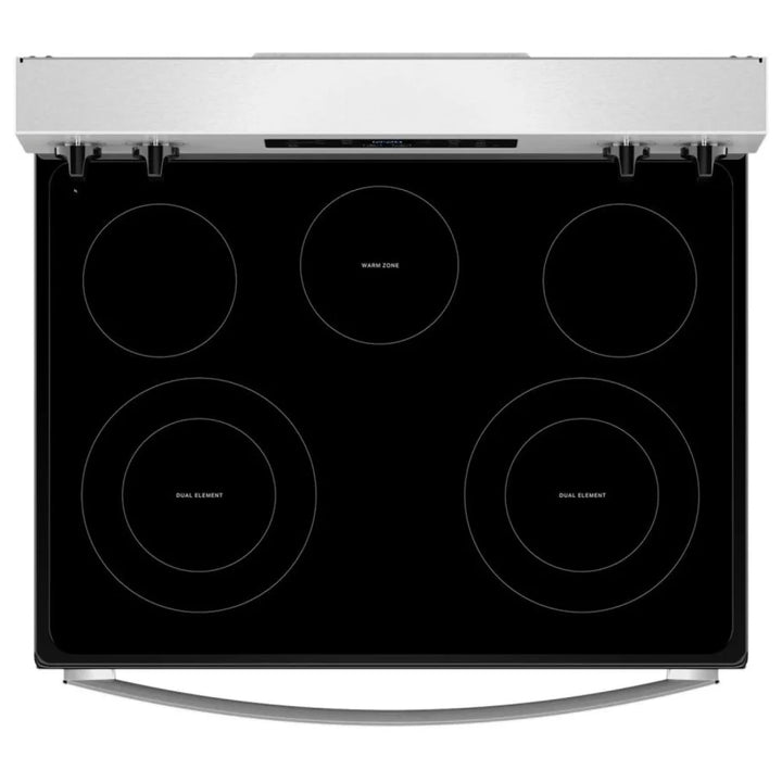 Whirlpool YWFES3330RZ Electric Range, 5.3 cu. ft. Capacity, 30 inch Exterior Width, 5 Burners, Storage Drawer, Steam Clean, 3,000 W Highest Element, Fingerprint Resistant Stainless Steel colour, FlexHeat™ Elements