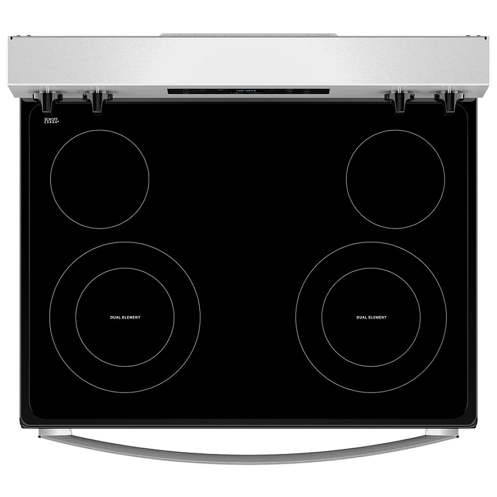 Whirlpool YWFES3530RS Electric Range, 5.3 cu. ft. Capacity, 30 inch Exterior Width, 4 Burners, Storage Drawer, Self Clean, 3,000 Watts Highest Burner Element, Stainless Steel color