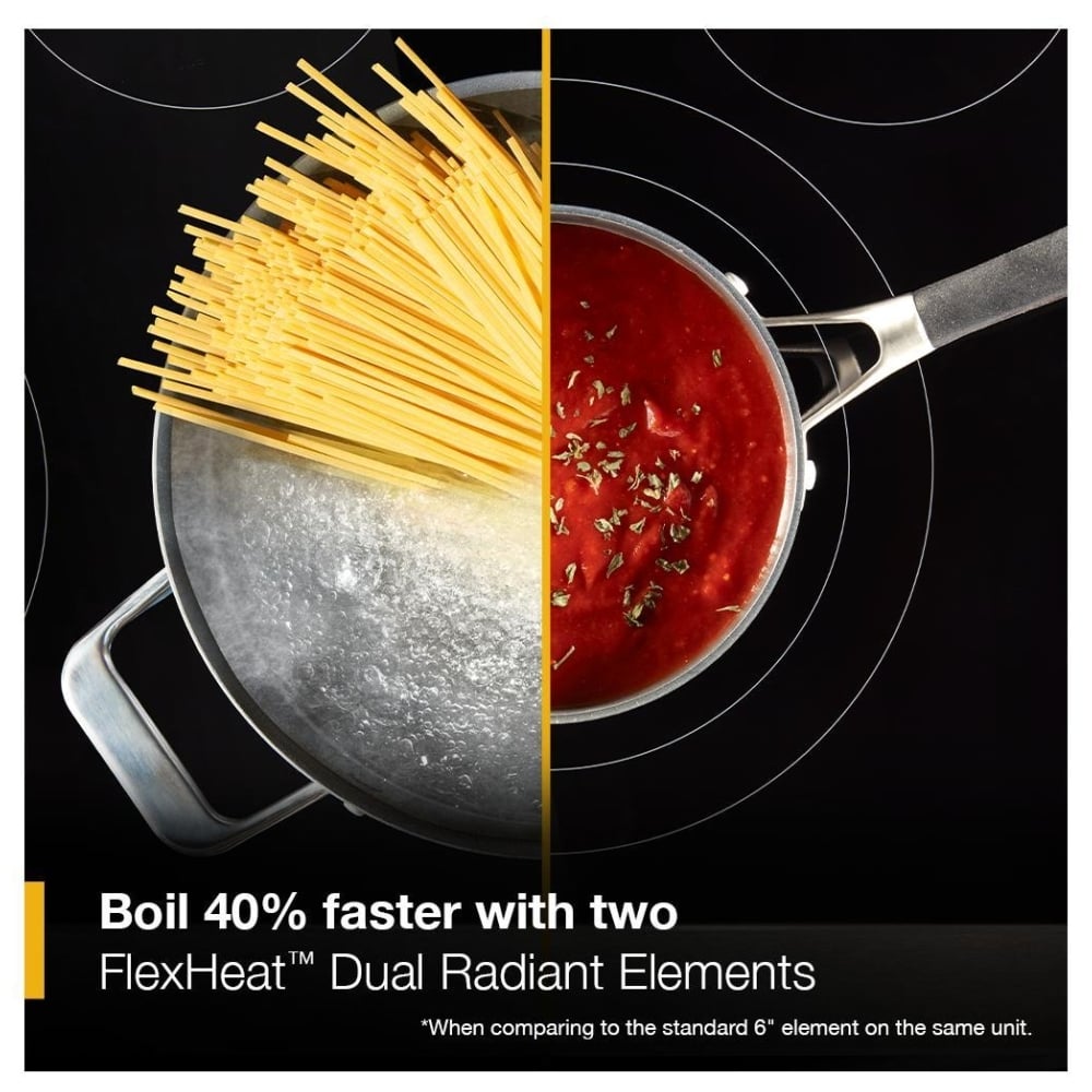 Whirlpool YWFES4530SW Electric Range, 30 inch Exterior Width, Convection, 5 Burners, Storage Drawer, Air Fry, 3,000 Watts Highest Burner Element, White colour, FlexHeat™ Elements