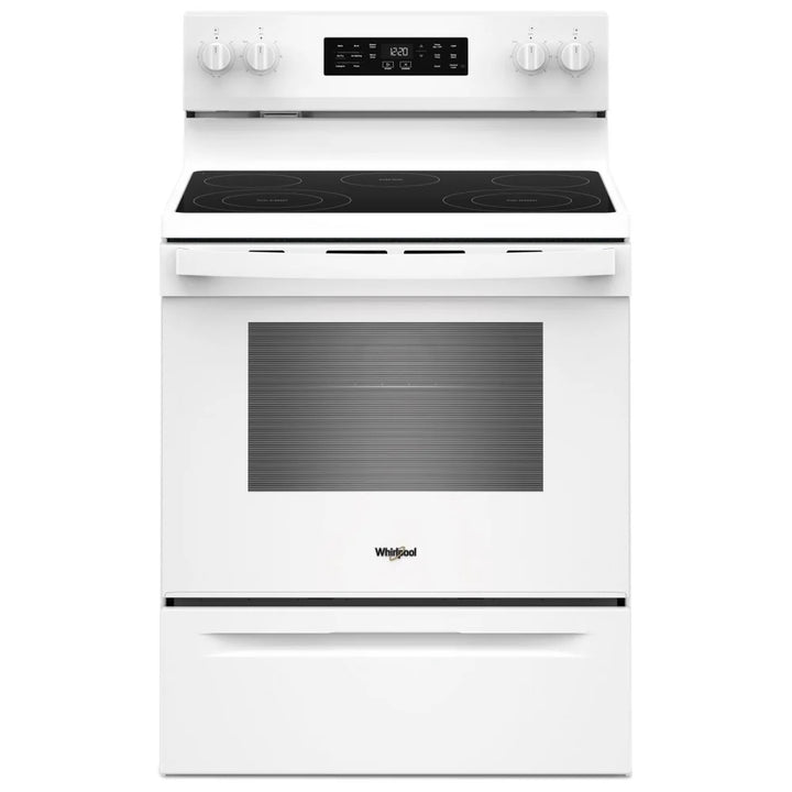 Whirlpool YWFES4530SW Electric Range, 5.3 cu. ft. Capacity, 30 inch Exterior Width, Convection, 5 Burners, Storage Drawer, Air Fry, Steam Clean