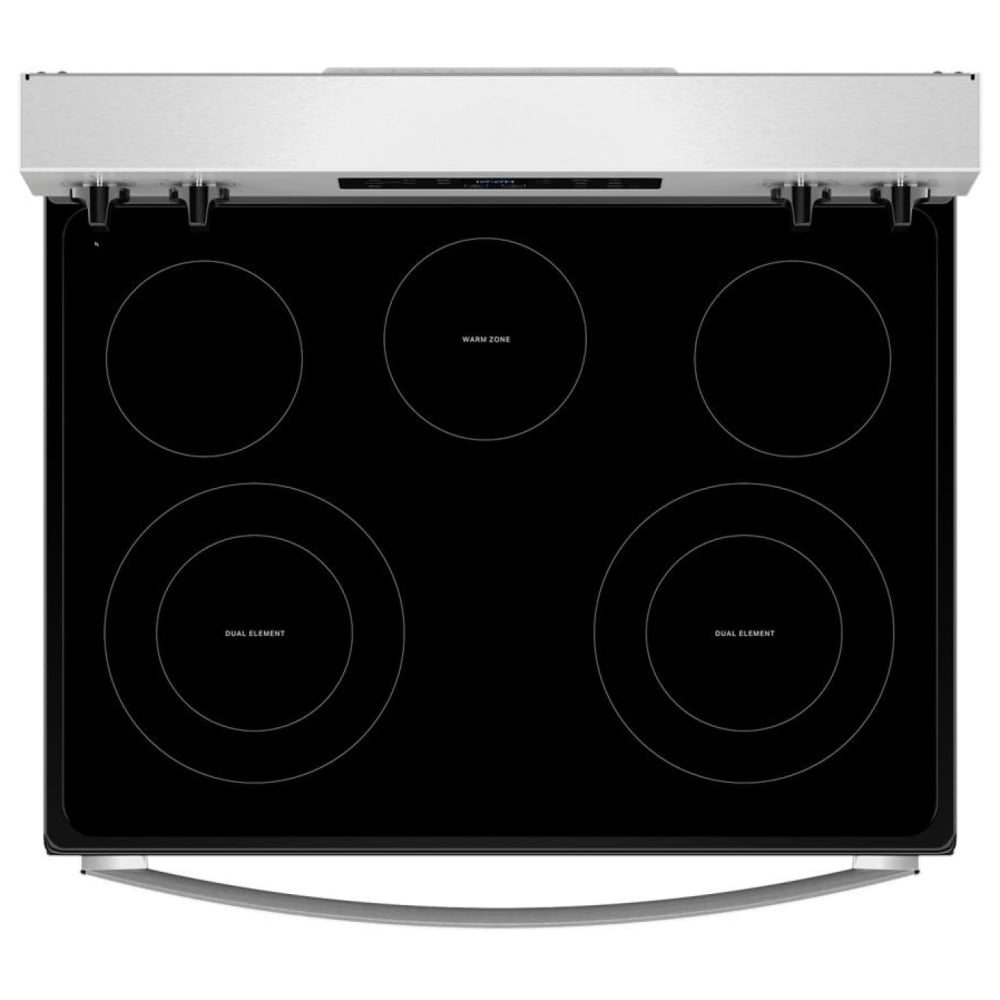 Whirlpool YWFES4530SZ Electric Range, 30 inch Exterior Width, Convection, 5 Burners, Storage Drawer, Air Fry, 3,000 Watts Highest Burner Element, Finger Print Resistant, Flex Heat™ Elements