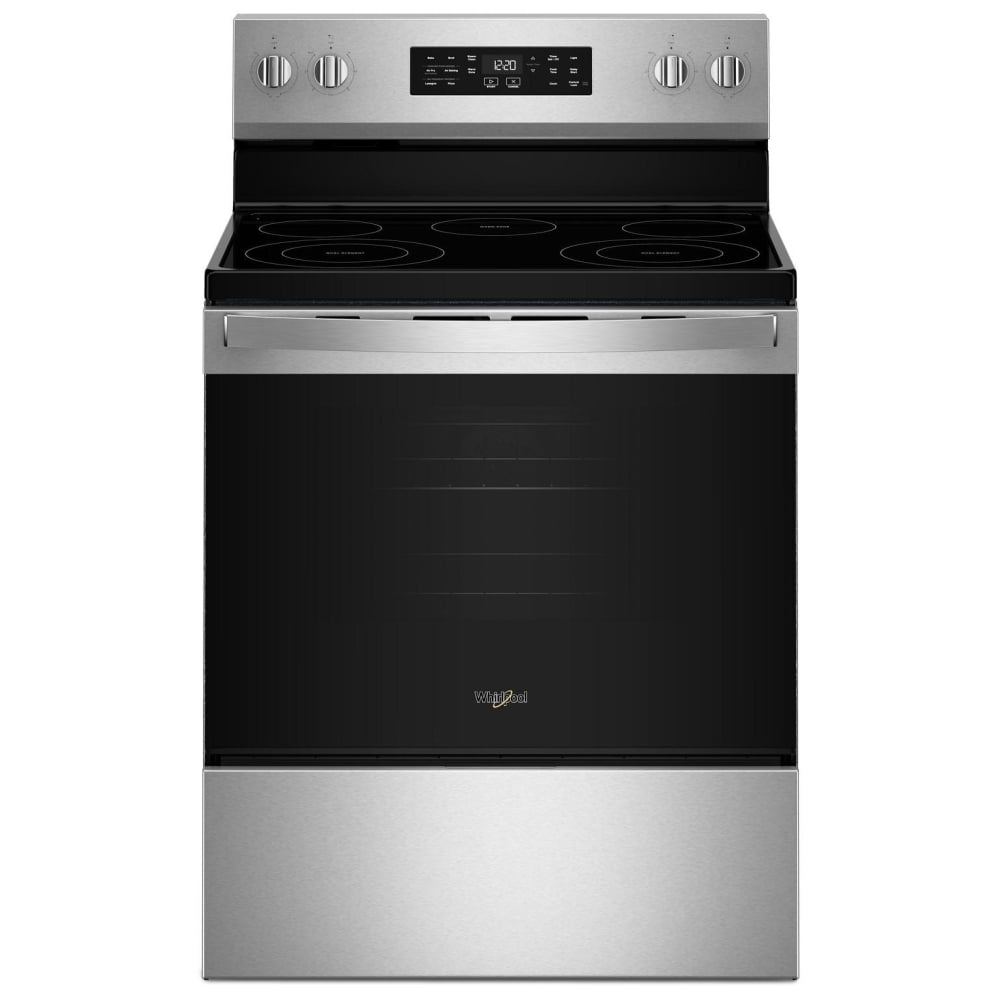 Whirlpool YWFES4530SZ Electric Range, 30 inch Exterior Width, Convection, 5 Burners, Storage Drawer, Air Fry, 3,000 Watts Highest Burner Element, Finger Print Resistant, Flex Heat™ Elements