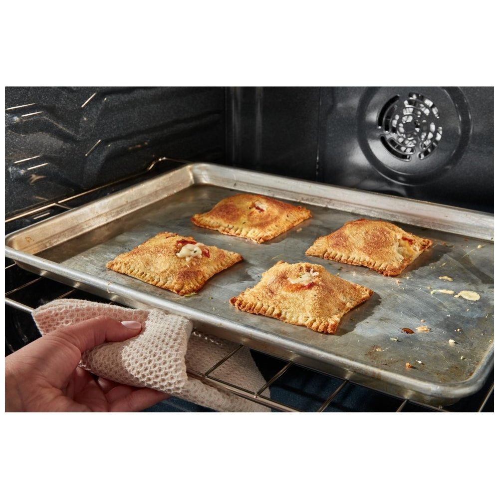 Whirlpool YWFES5030RW Electric Range, 5.3 cu. ft. Capacity, 30 inch Exterior Width, Convection, 5 Burners, Storage Drawer, Yes, Self Clean, 3,000 W Highest Element, White colour