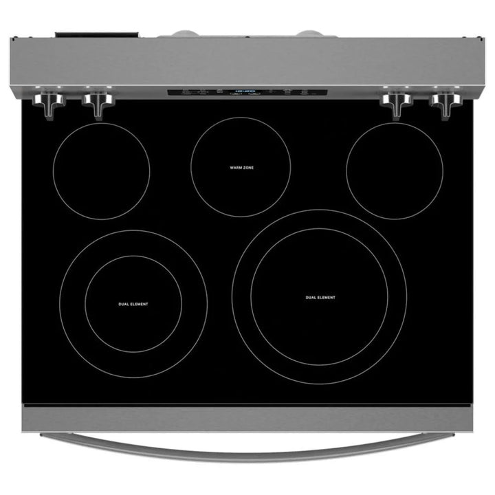Whirlpool YWFES5030RZ Electric Range, 5.3 cu. ft. Capacity, 30 inch Exterior Width, Convection, 5 Burners, Storage Drawer, Yes, Self Clean, 3,000 W Highest Element, Stainless Steel colour