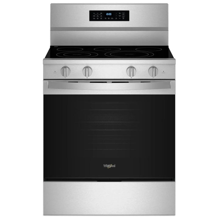 Whirlpool YWFES7030SZ Electric Range, 5.3 cu. ft. Capacity, 30 inch Exterior Width, True Convection, 5 Burners, Storage Drawer, Air Fry, Self Clean, 3,000 W Highest Element, FingerPrint Resistant Stainless Steel colour, FlexHeat™ Elements