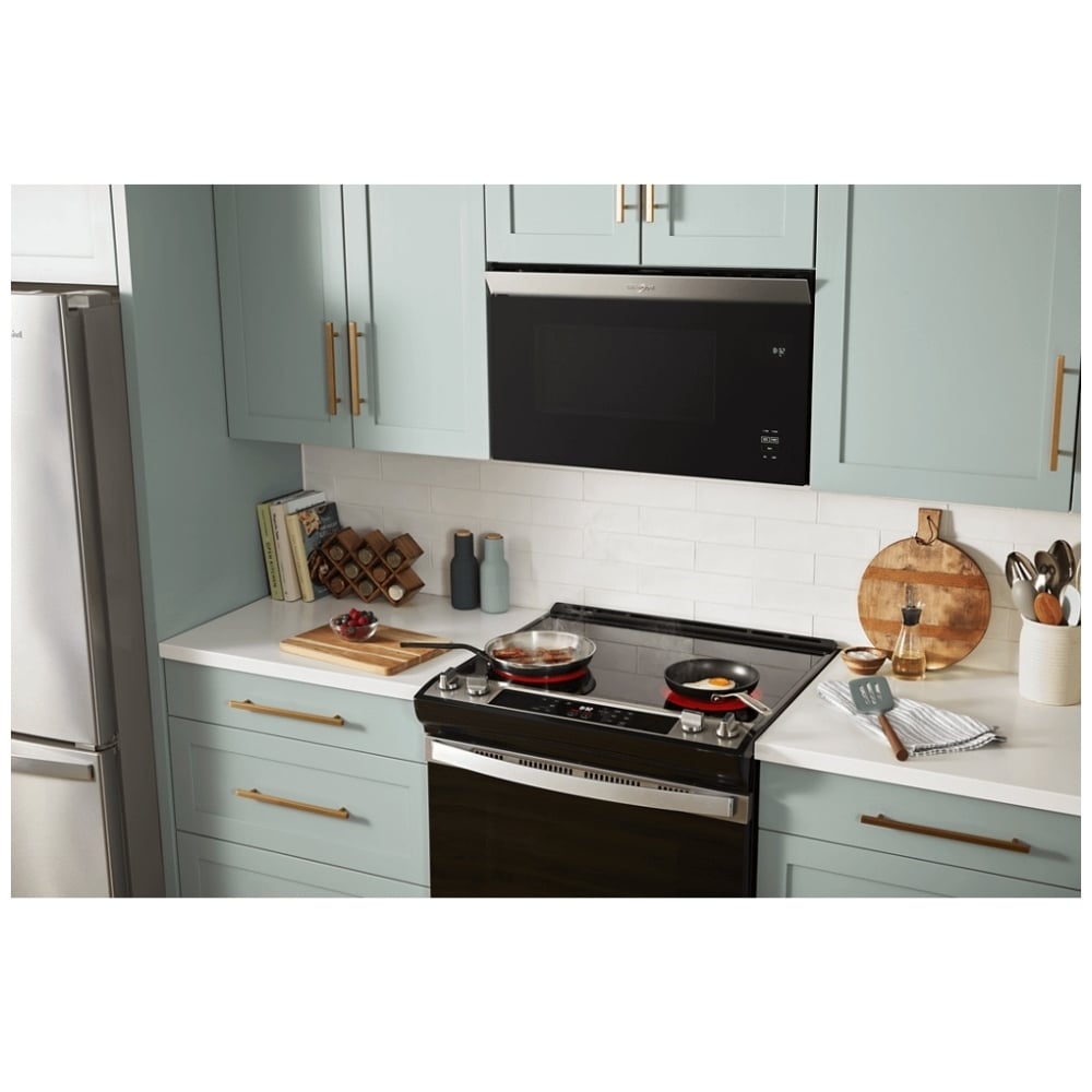 Whirlpool YWMMF5930PZ Over the Range Microwave, 30 inch Exterior Width, 1.1 cu. ft. Capacity, 300 CFM, 1,000 W Watts, LED, Stainless Steel color flush mount