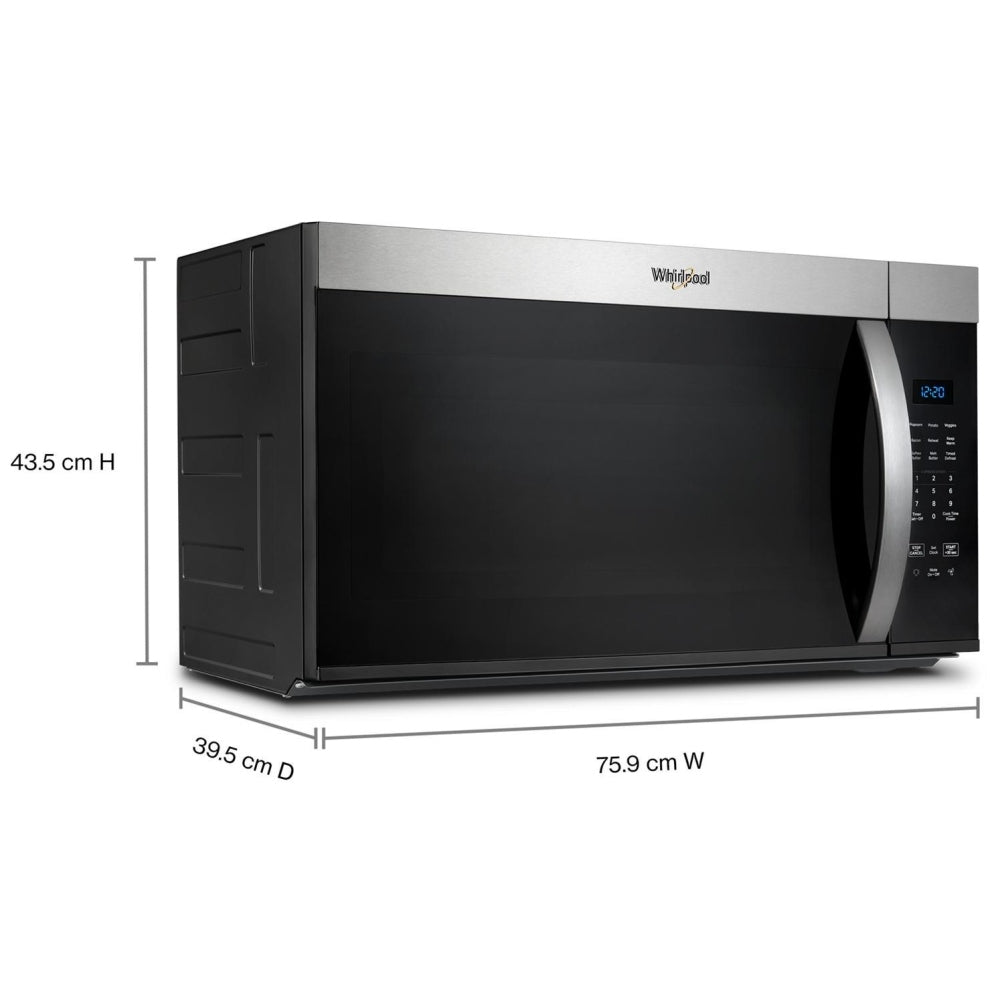 Whirlpool YWMMS3130RZ Over the Range Microwave, 30 inch Exterior Width, 1.7 cu. ft. Capacity, 300 CFM, 900 W Watts, Incandescent , Fingerprint Resistant Stainless Steel colour