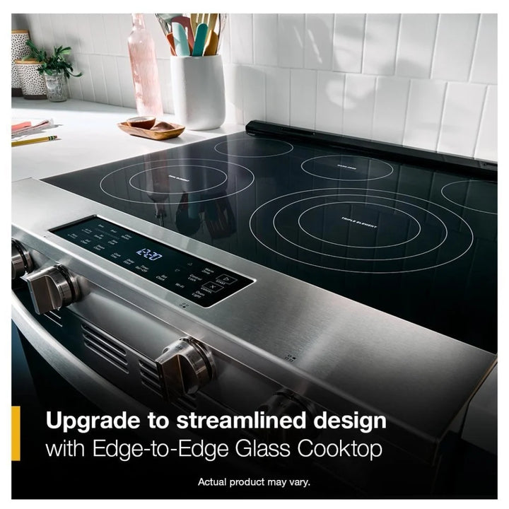 Whirlpool YWSES4530TZ Whirlpool YWSES4530TZ Electric Range, 5.3 cu. ft. Capacity, 30 inch Exterior Width, 5 Burners, Storage Drawer, Air Fry, Steam Clean, 3,000 W Highest Element, Fingerprint Resistant Stainless Steel colour, FlexHeat™ Elements