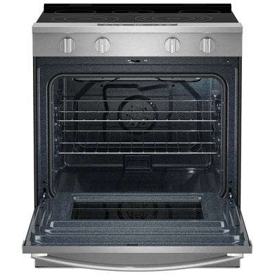 Whirlpool YWSES5030SZ Electric Range, 5.3 cu. ft. Capacity, 30 inch Exterior Width, Convection, 5 Burners, Storage Drawer, Air Fry, Steam & Self Clean, 3,000 W Highest Element, FingerPrint Resistant Stainless Steel colour, WipeClean™